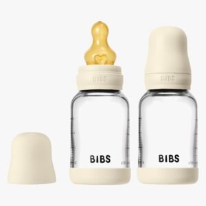 BIBS Slow Flow Glas Sutteflaske Latex 2-pak 120 ml, Ivory