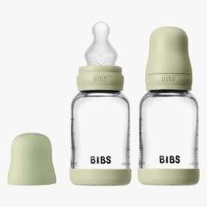 BIBS Slow Flow Glas Sutteflaske Silikone 2-pak 120 ml, Sage