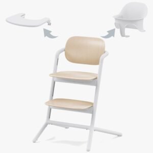 Cybex Lemo 3-in-1 Højstol inkl. Babysæt og Bakke, Sand White