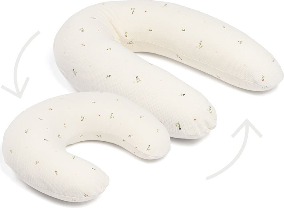 Doomoo - 2-i-1 Ammepude Og Graviditetspude - Creme Blomst