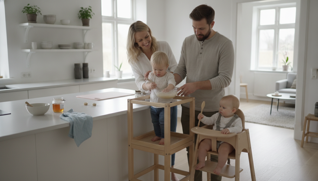 Med i køkkenet: Højstol og læringstårn – hvornår og hvordan?