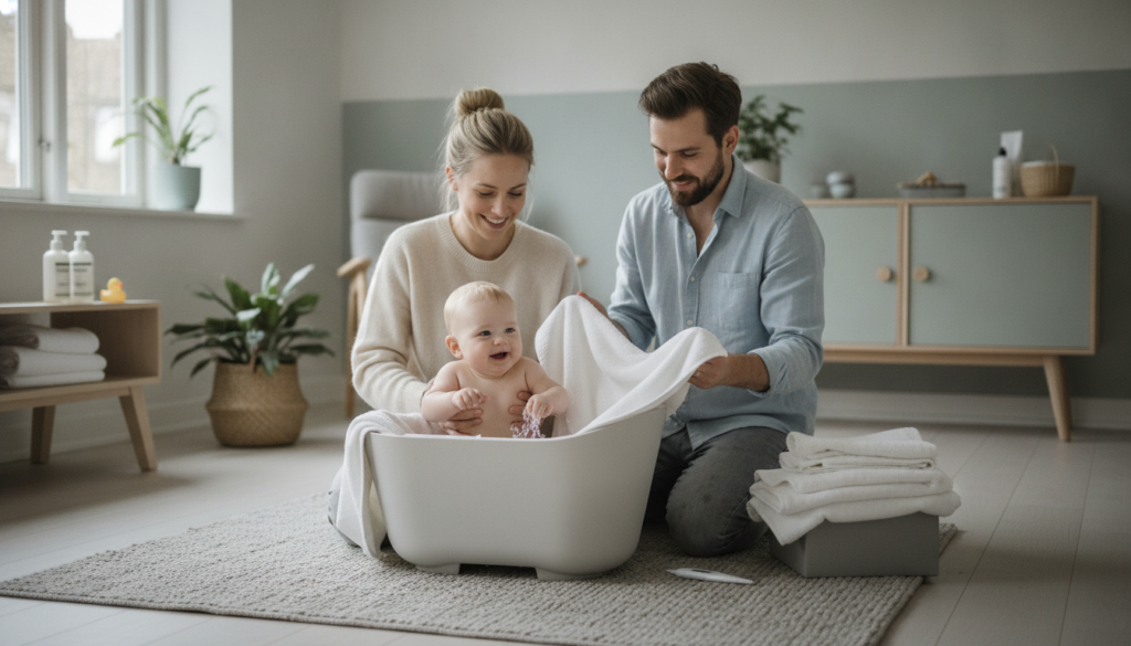 Sådan bader du din baby trygt
